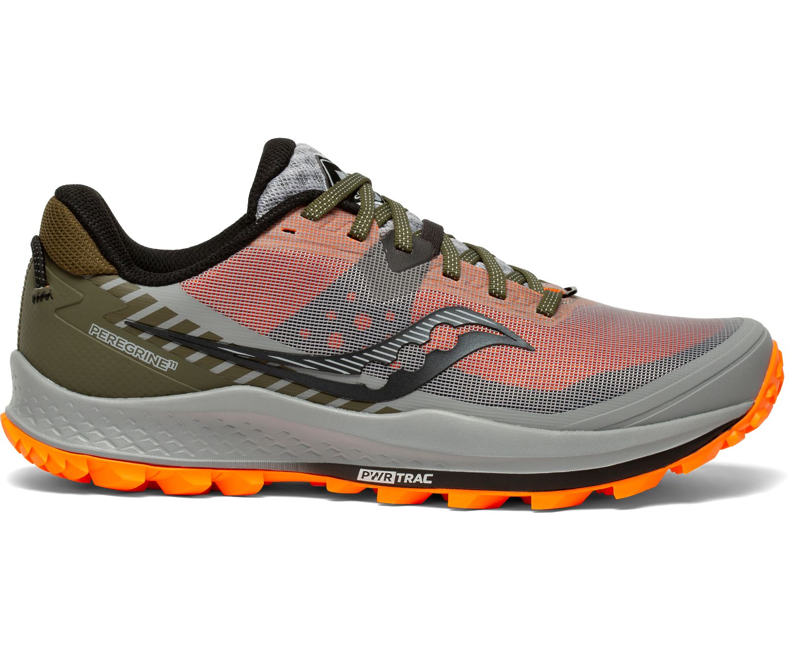 Férfi Saucony Peregrine 11 Trail Futócipő Szürke Olivazöld Narancssárga | HU 456AHK